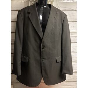 Kilburne & Finch Mens Blazer 44L 39W Brown Wool Blend Sport Coat Jacket Lined